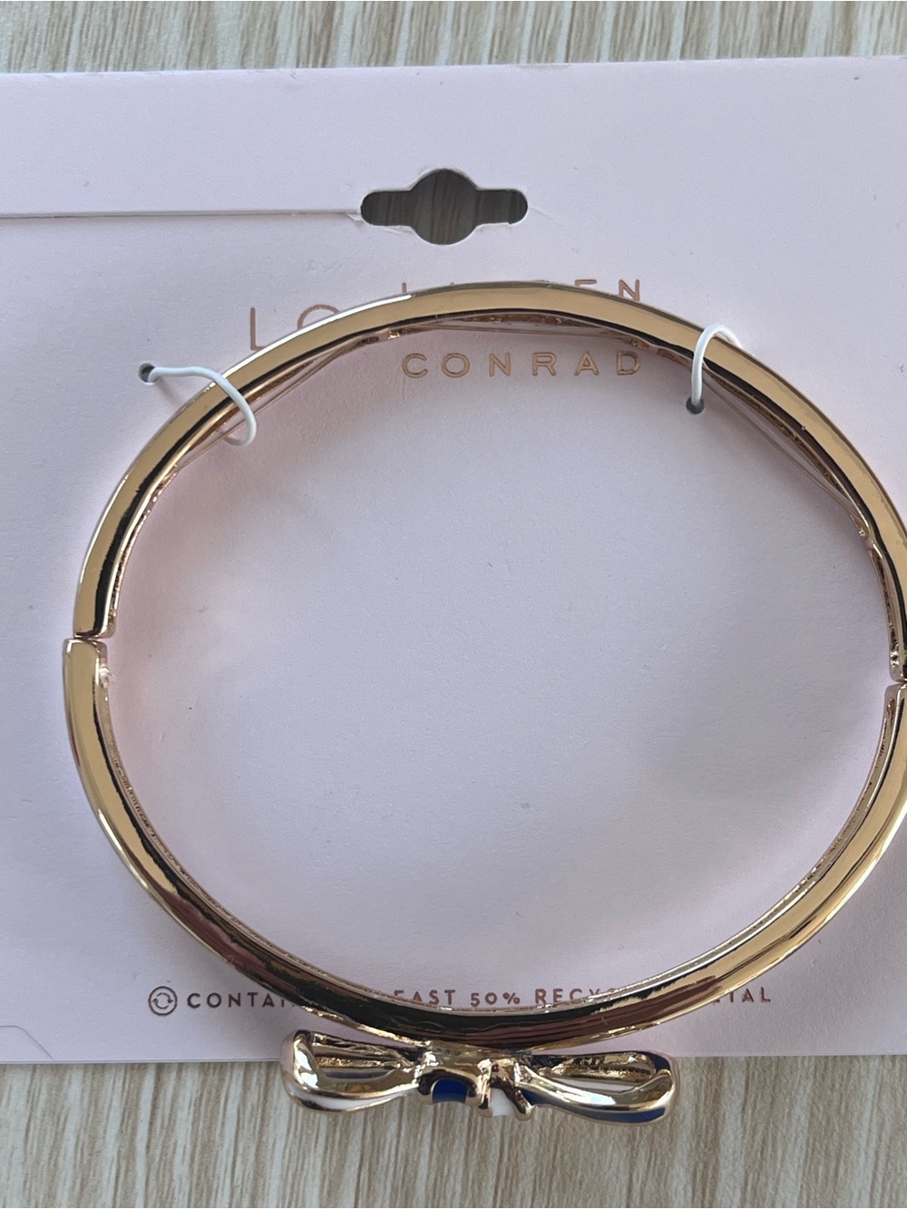 LC Lauren Conrad Rose Gold Bow Accent Bangle Bracelet